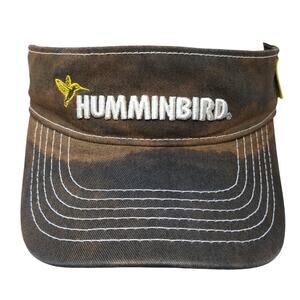 Humminbird Strapback Visor Hat Black One Size Adjustable Embroidered